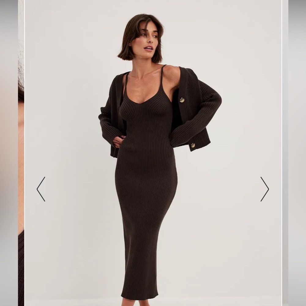 NA-KD Dress with Matching Cardigan